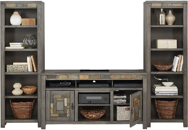 Rent to Own Oak Furniture West 3 Piece Castle Creek Entertainment